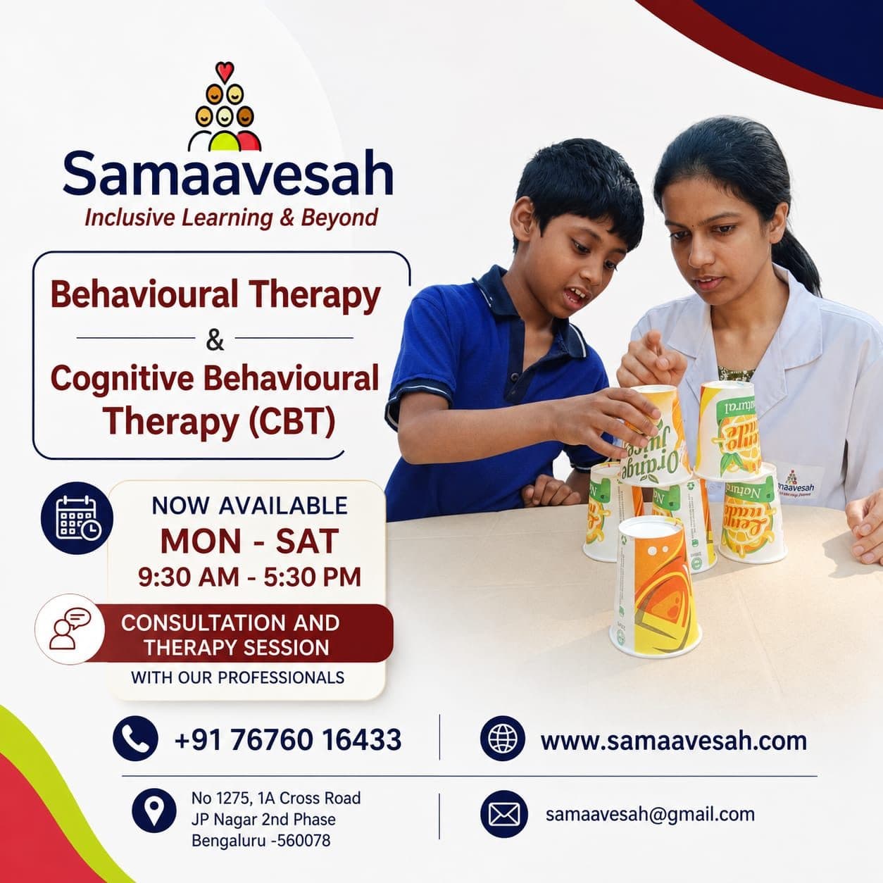 Behavioural Therapy & Cognitive Behavioural Therapy (CBT) flyer