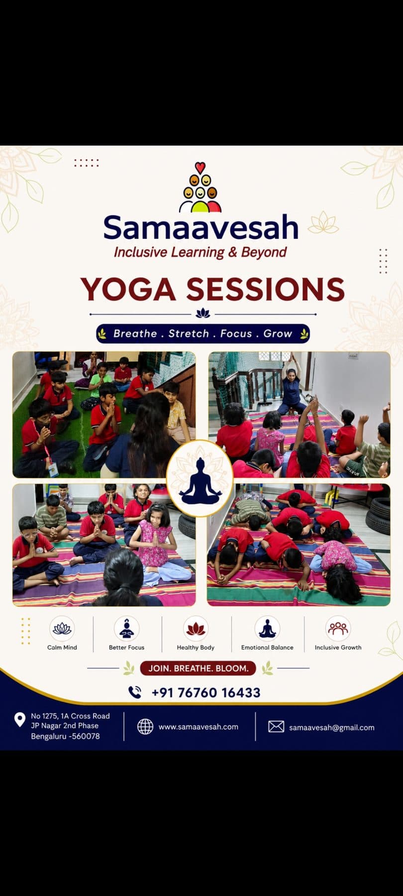 Yoga sessions at Samaavesah