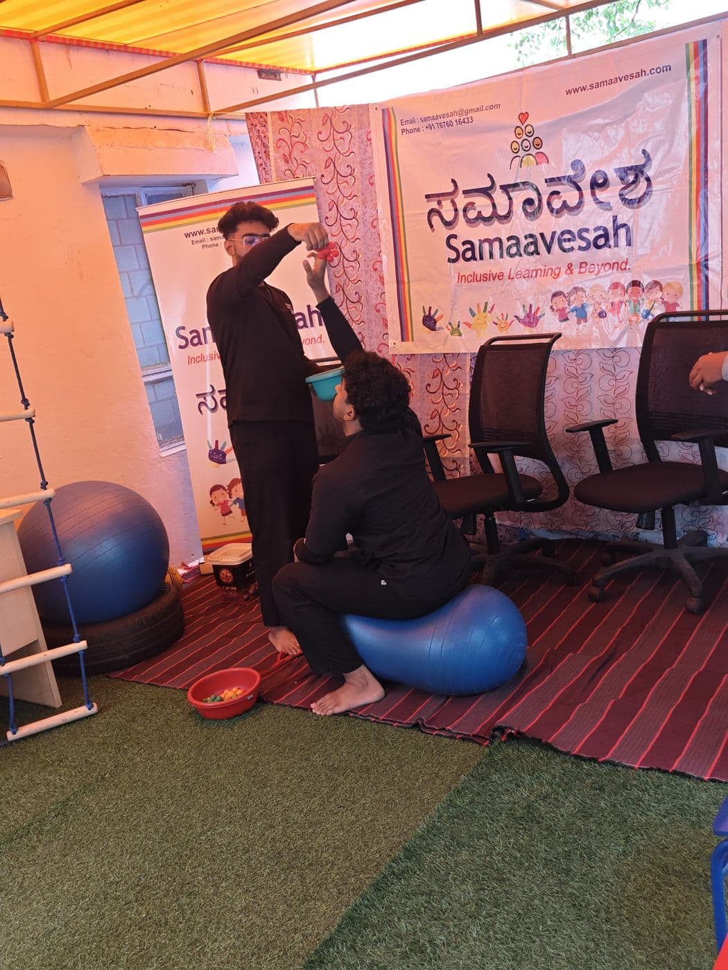 Physiotherapy session in the therapy room