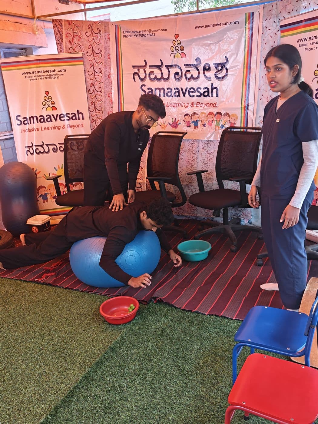 One-on-one support during a therapy session