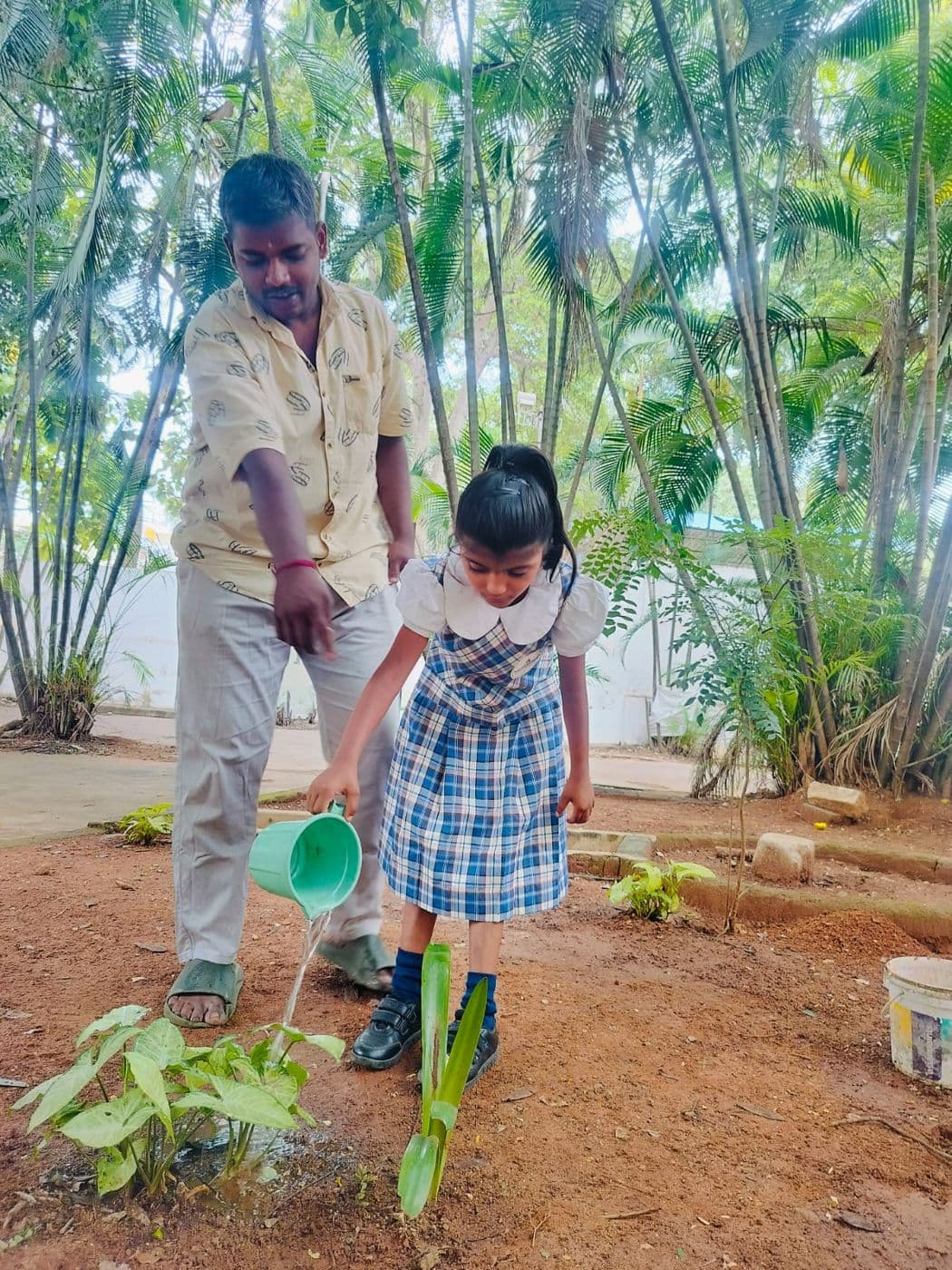 Gardening activity in the yard