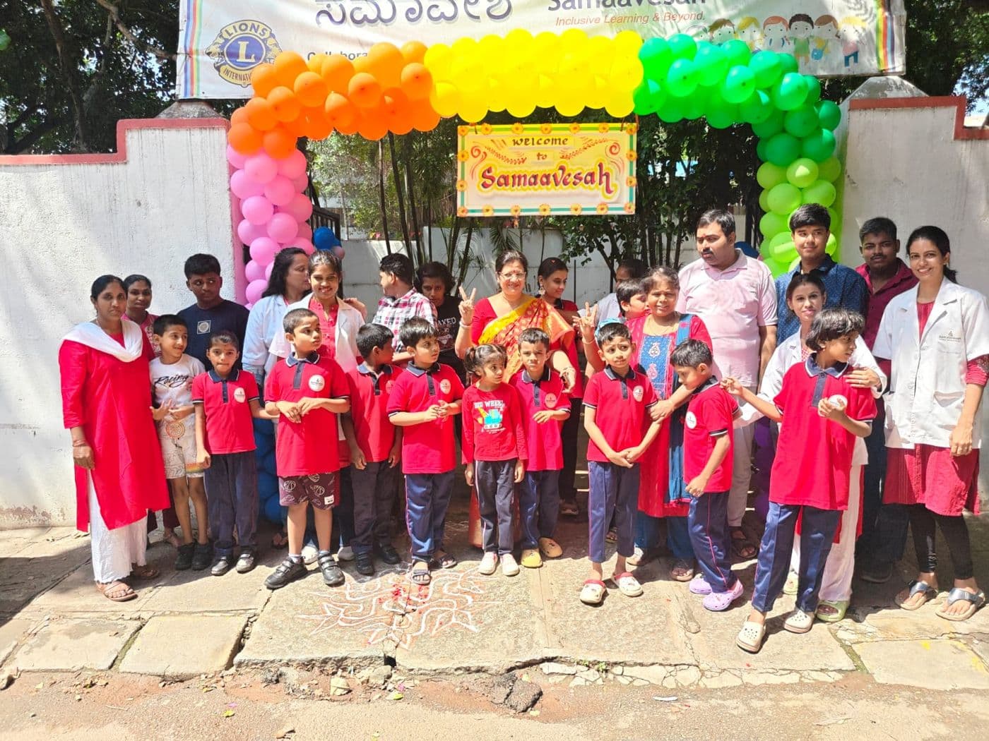 Group photo at a school celebration