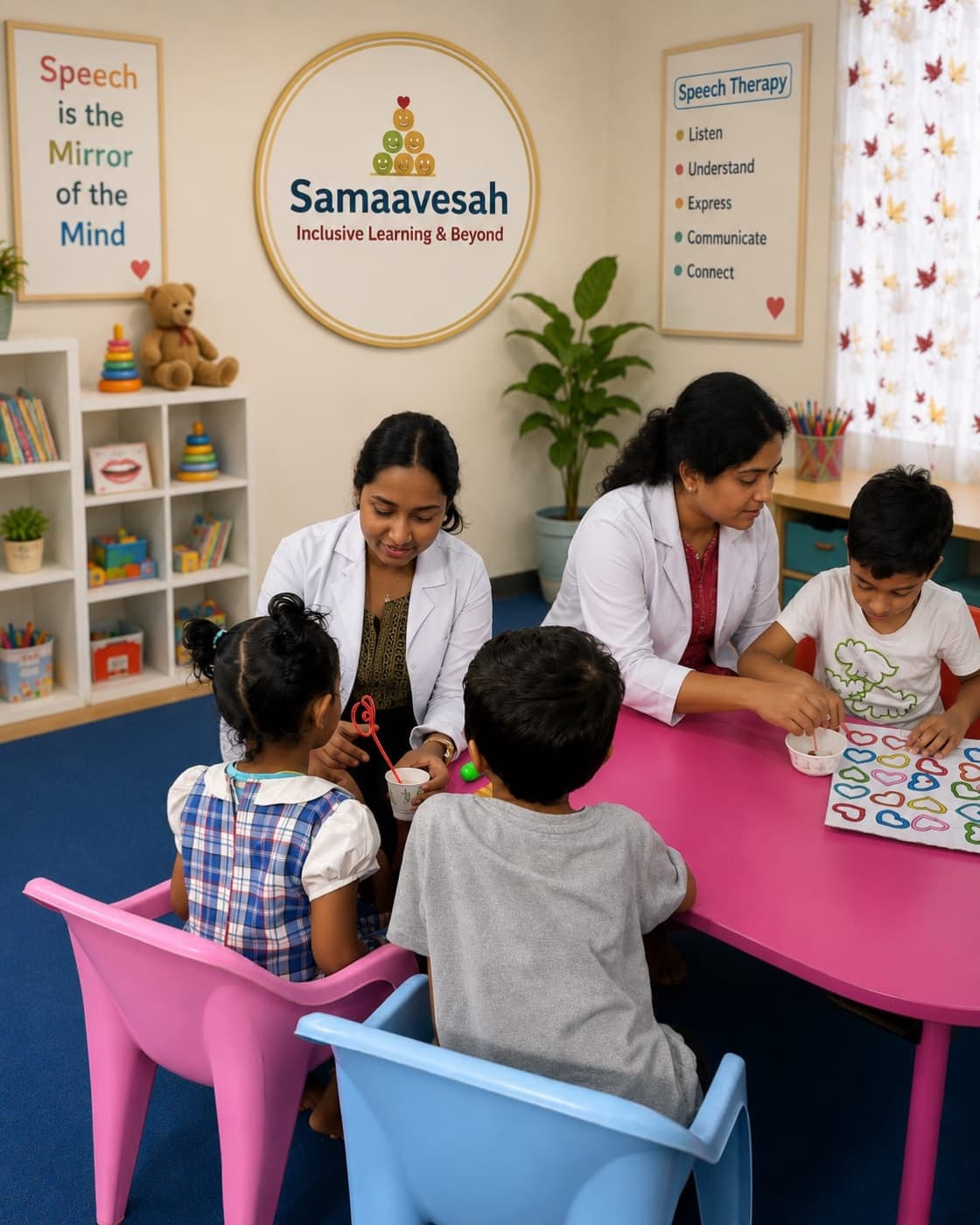 Children engaged in a guided group activity